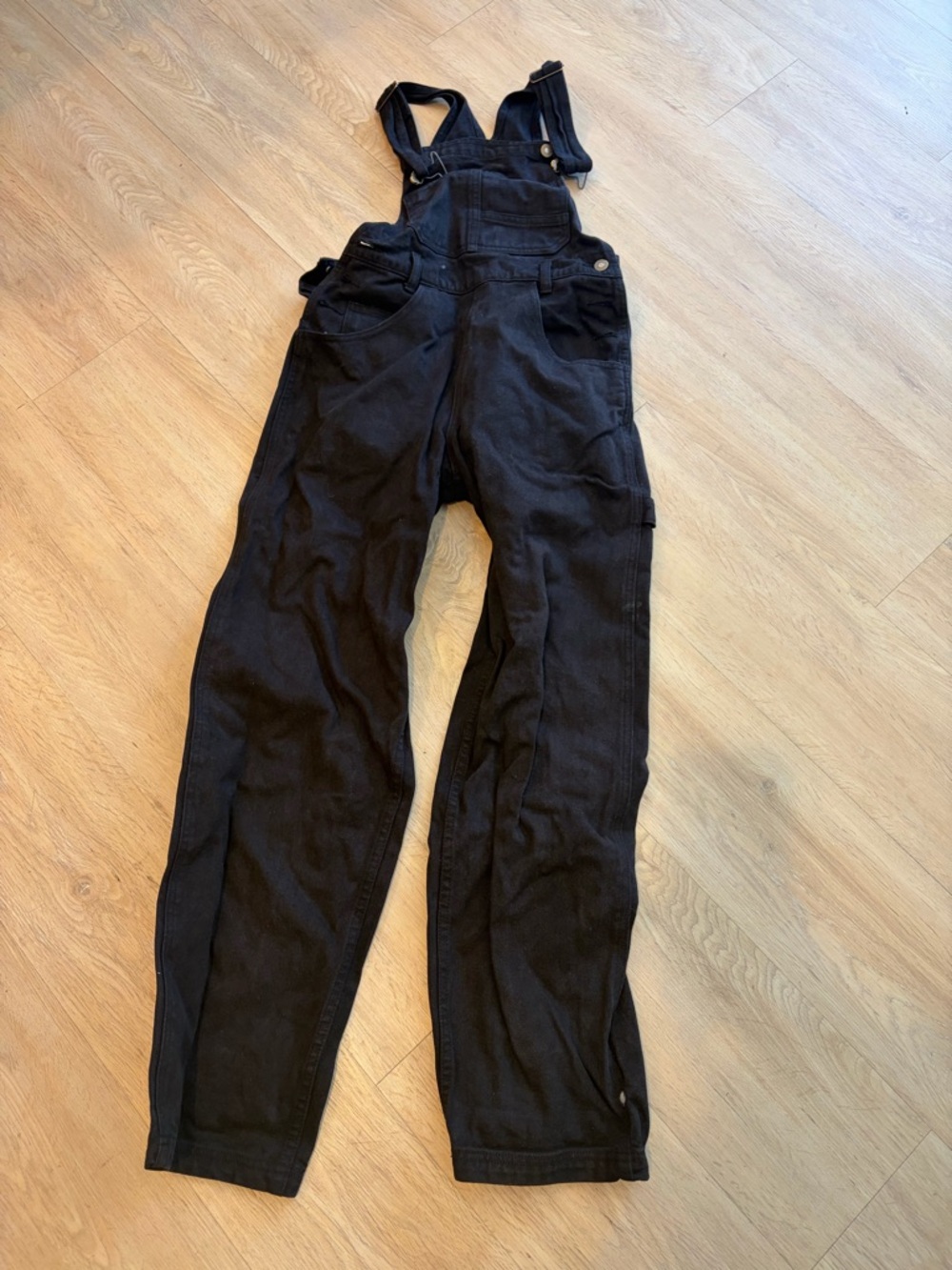 Brandy Melville Black Cotton Overalls S NWOT